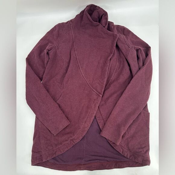 Lululemon Heathered Bordeaux Drama Purple Maroon That’s A Wrap Snap Jacket 6 - Picture 4 of 10